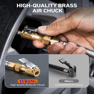 Heavy-Duty Digital 250PSI Stainless <b>Braided</b> Hose Air Chuck Compressor With ABS <b>Accessories</b> YHHDDTG003 YHHD - Product Image 6