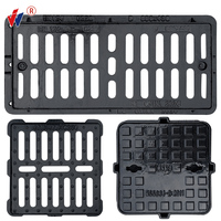 Grille de drainage en fonte ductile EN124 C250 886*430mm, grille de caniveau rectangulaire avec boulons antivol pour drainage routier