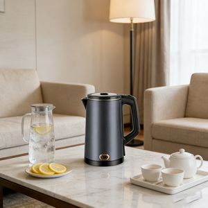 Bouilloire en acier inoxydable 2L 1500W, bouilloire à thé, rotation à 360 degrés, pour usage hôtelier, capacité de 2,0L pour les grandes familles et le thé - Product Image 1