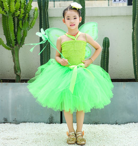 Vestidos de Fiesta Elegantes para Niñas al por Mayor, Disfraz Infantil de Hada Verde Mariposa del Bosque, Conjunto de Vestido Tutú para Niñas en Fiesta - Product Image 5