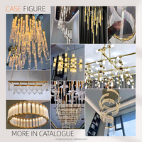 Grand lustre long, éclairage de villa/hôtel, personnalisation, lustre moderne en verre acrylique, luminaire suspendu au plafond