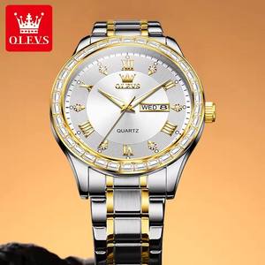 9906 Luxury Quartz Men's Diamond Wristwatch Male Waterproof Dual <b>Calendar</b> Original Brand Stainless Steel Watches for Men - Product Image 2