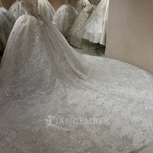 Jancember DW0210 Vestido de <span class=keywords><strong>Novia</strong></span> Popular sin Tirantes con Lentejuelas Bordadas - Product Image 3