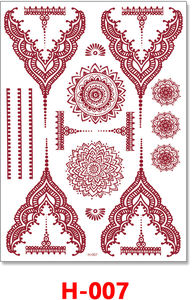 2025 Sexy rouge henné tatouages temporaire Mehndi conceptions <span class=keywords><strong>dentelle</strong></span> main et <span class=keywords><strong>bras</strong></span> corps Art pour les femmes mariée fête Festival - Product Image 3