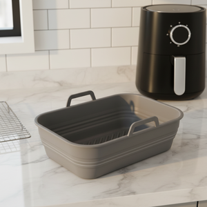 Grandes feuilles de cuisson rectangulaires en silicone épaissies et pliables, paniers rapides et flexibles pour friteuses à air chaud et fours - Product Image 1