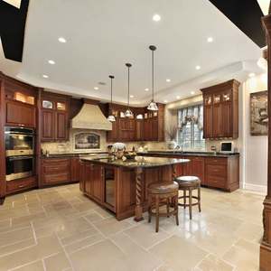 Armoires de cuisine en bois massif de luxe sur mesure, armoires de cuisine modulaires en bois, placards de cuisine rétro - Product Image 6