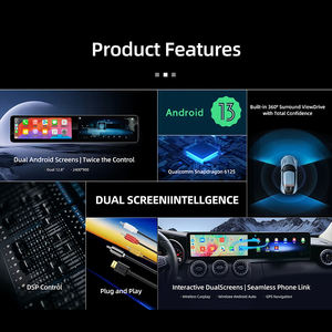 Lecteur DVD de voiture double écran 12,8 pouces, autoradio Android, écran tactile, navigation GPS, CarPlay pour <span class=keywords><strong>Mercedes</strong></span> Benz Classe C W204 2011-2014 - Product Image 5