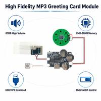 Module de carte de vœux MP3 téléchargeable pour PC, puce sonore à interrupteur coulissant pour cartes d'invitation musicales, cadeaux électroniques DIY