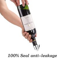 Bouchon de bouteille de vin réutilisable avec Logo personnalisé, bouchon de bouteille de vin en acier inoxydable, économiseur avec Silicone