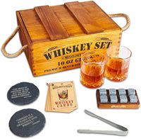 Juego de decantador clásico personalizado con vaso cuadrado de whisky caja de madera grabada piedras de whisky-accesorios para bebidas regalo