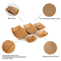 Microgolfbestendige papieren voedselbakjes, bootvormig, lekvrij, voor fastfoodverpakkingen, snacks, friet, afhaalmaaltijden en catering.