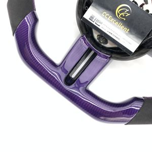 Volant en fibre de carbone véritable violet avec écran LED compatible avec <span class=keywords><strong>Ford</strong></span> <span class=keywords><strong>Mustang</strong></span> <span class=keywords><strong>GT</strong></span> 2005 2006 2007 2008 2009 S197 - Product Image 4