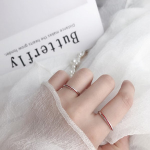 Red Thread Couple Rings 925 Sterling Silver Open Geometric Design For Men And Women Gift Lovers Jewelry - Product Image 2