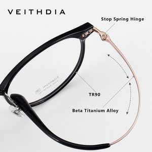 Veithdia Square Optical <b>Eyeglasses</b> <b>Frame</b> Pure Titanium Alloy Unisex Full-<b>Frame</b> Lightweight 7109 - Product Image 4