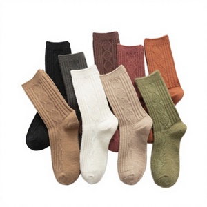 Custom Logo Merino <b>Wool</b> Women's Crew Regular Standard Winter Warm Cozy Knitted Daily <b>Socks</b> - Product Image 4