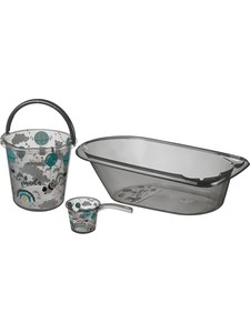 Kit de Bain Bébé en Plastique Transparent – Vente en Gros – Seau à Eau de 50 Litres, Évier pour Bébé, Épuisette de Rinçage – Lot de 3 Pièces pour Crèche – Prix de Gros - Product Image 3