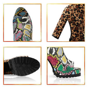 WETKISS גדול גודל US15/46 אופנה אישית נשים סתיו נעליים גבוהה פלטפורמת מגפי בוהן ציוץ סקסית מגפי נמר קרסול מגפיים סיטונאי - Product Image 5