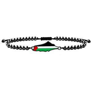 Pulsera al por mayor personalizada con mapa palestino - Joyería de la libertad con cuentas de acero inoxidable y cadena de circonita esmaltada para hombres y mujeres, ¡salva Gaza! - Product Image 6