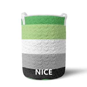 Sac de rangement matelassé à cordon personnalisé, motif drapeau arc-en-ciel aromantique de la fierté gay, cadeaux de baby shower, articles <span class=keywords><strong>divers</strong></span> pour la garde-robe - Product Image 1