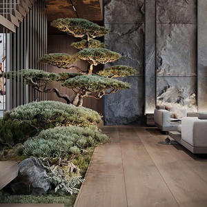 طراز صيني كبير داخلي/خارجي ديكور ناعم روتانغنخيل الصنوبر نبات أخضر صناعي ترحيب زخرفة عالية الجودة - Product Image 2