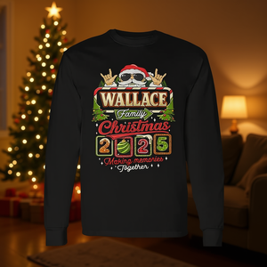 Camiseta de manga larga de la familia Wallace para Navidad 2025: Creando recuerdos juntos - Product Image 3