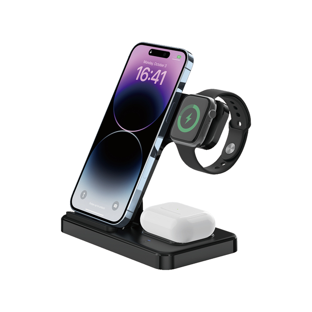 New 3-in-1 Wireless Mobile Phone Charger 15W Fast Wireless Charging Station for Apple iPhone Airpods IWatch