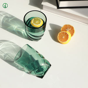 Taza de té de vidrio de borosilicato alto torcido personalizado, taza de agua para el desayuno doméstico, vasos de colores, vaso alto para beber Highball - Product Image 5