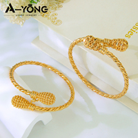 Nouveaux bracelets à visser plaqués or 24 carats, design haut de gamme, vente en gros, style Dubaï, bracelets pour femmes pour les fêtes