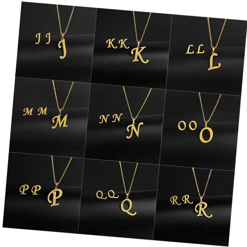 KISSWIFE A-Z Name Aço Inoxidável Carta Colar Brincos Set para Mulheres Meninas Adolescentes Presentes Colares de Ouro Stud Brinco Set