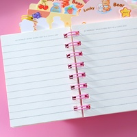 Cuaderno Espiral A7 Kawaii para Niñas, Diseño de Gatito, 80 Hojas Rayadas, Encuadernado con Espiral, Regalo para Niñas, Papelería con Detalles Metálicos