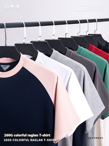 صيف جديد للمراهق ثقيل راجلان قميص بأكمام قصيرة للرجال والنساء ألوان متطابقة كتف برقبة دائرية فضفاضة عالية الجودة - Product Image 2