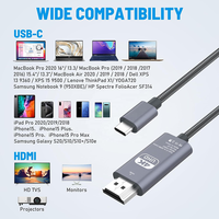 Kabel Adaptor USB 3.1 Tipe C ke HDMI 2.1 Berkualitas Tinggi dari China, 2m 8k 60hz, untuk Ponsel ke TV