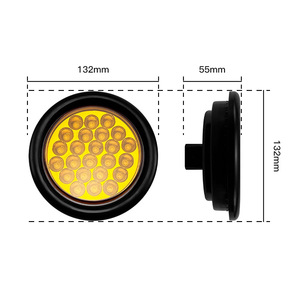 ไฟท้าย LED 24V แบบ 3 ขา ขนาด 4 นิ้ว กันน้ำระดับ IP67 พร้อมปลั๊กแบบกลม วงแหวนเรืองแสง ปลอกยางนิ่ม ไฟเบรก ไฟเลี้ยว ไฟท้าย - Product Image 2