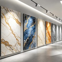 Panneau mural en PVC marbré brillant moderne, matériau WPC, fonction imperméable, pour hôtels et usage domestique