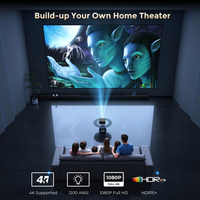 Projecteur vidéo intelligent pour la maison à très haute luminosité 1400 ANSI Lumens avec deux haut-parleurs HiFi de 12W