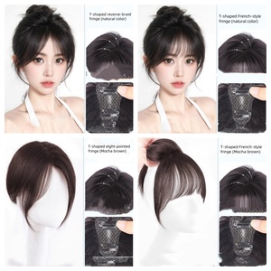 Flequillo Postizo Sintético con Clip, Extensión de Flequillo Natural para Mujer, Peluca - Product Image 4