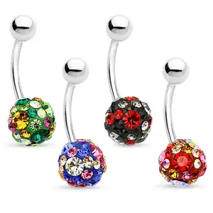 Custom Fancy Ferido Ball Belly Button Ring Fashion Cool Belly Ring Navel Body Piercing Jewelry