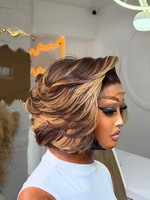 Perruques en gros sans colle, courtes, bon marché, avec fermeture en dentelle frontale, perruques en cheveux humains bruts, coupe courte, bob, pixie, pour femmes noires
