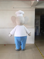 Uyeah Costume de Mascotte en Peluche Éléphant 3D en Mousse de Haute Qualité, Conception Personnalisée OEM/ODM, en Tissu Blanc, Taille Adulte