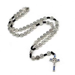 Medalla de San Benito, Rosario de Cordón Anudado Hecho a Mano, Collar Religioso para Hombres y Mujeres - Product Image 1