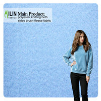 Vente en gros de tissu en polaire tricoté 140 g/m², brossé des deux côtés, 100 % polyester