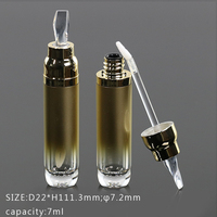 미국산 7ml 립 에나멜 튜브 립 에센스 립 허니 튜브 투명 브러쉬 막대 병 트위스트 중간 링 포장 빈 튜브 PETG