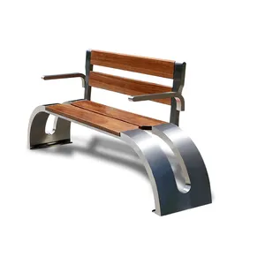 MARTES WS01 Environmentally Friendly Outdoor Park Chair Patio Benches Outdoor Wooden Bench Metal Bench For Garden