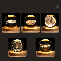 Iluminación Inteligente para el Hogar, Bola de Cristal Tallada, Unidad Flash USB, Regalo de Navidad para Niños, Lámpara LED de Noche para Mesa de Noche