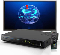 Lecteur Blu-ray HD compact sans région avec télécommande Câble HD de 6 'Support multilingue Lecteurs et enregistreurs DVD VCD