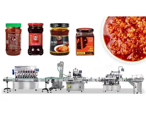 100ml 250ml 750ml Liquid Mayonnaise Jam Chili Sauce Glass Jar Filling Packaging Packing Machine Line