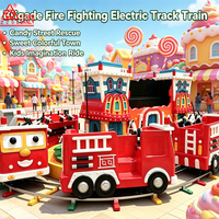 Manège extérieur en acier pour enfants Sanly Rides Little Fireman : Camion de pompiers, mini-navette, train de convoyage, manèges de fête foraine