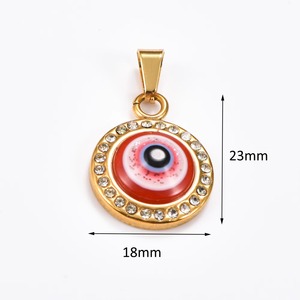 Collier pendentif œil porte-bonheur en acier inoxydable et zircone pour femmes et hommes, breloques turques porte-bonheur, chaîne en métal, accessoires de bijoux, cadeaux - Product Image 2