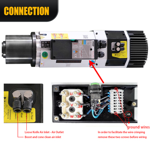 Chất lượng tốt nhất Nhà Máy Giá làm mát bằng không khí hqd GDL 9KW 24000rpm iso30 400-800Hz 20A 32A iso30 <span class=keywords><strong>CNC</strong></span> 9KW ATC trục chính - Product Image 6