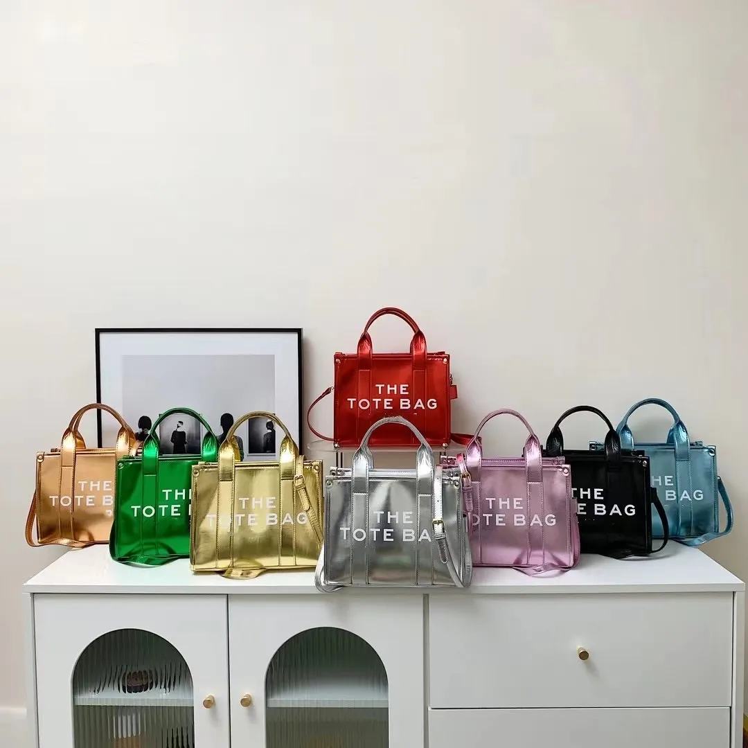 2023 Designer Handbags Famous Brands PU Leather metallic The Tote Bags Women Handbags Ladies Luxury Purses 2023 Women Hand Bags